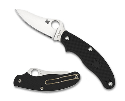 The UK Penknife™ FRN Black Drop Point shown open and closed