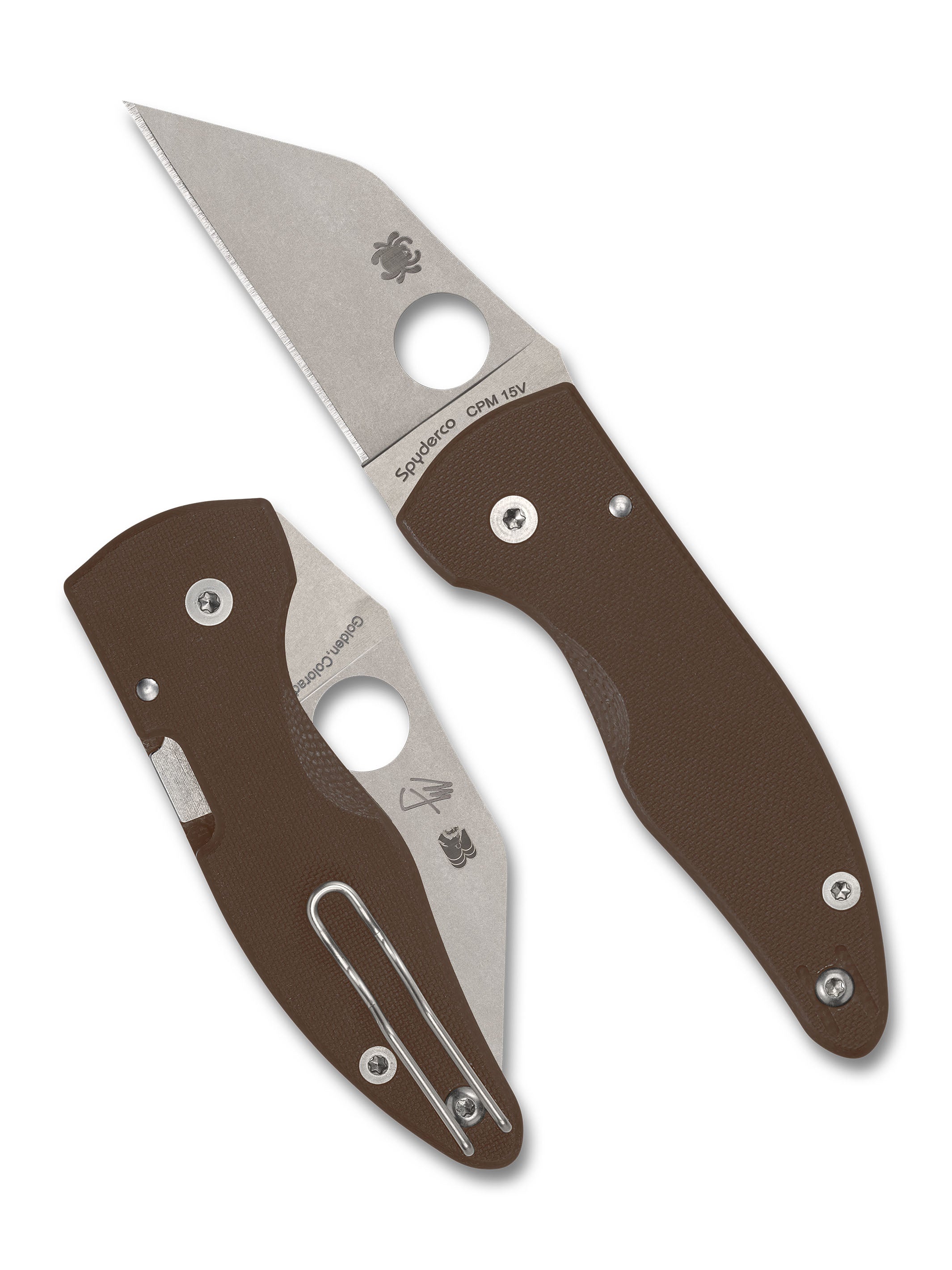 MicroJimbo™ Brown G-10 CPM® 15V® Sprint Run® – Spyderco