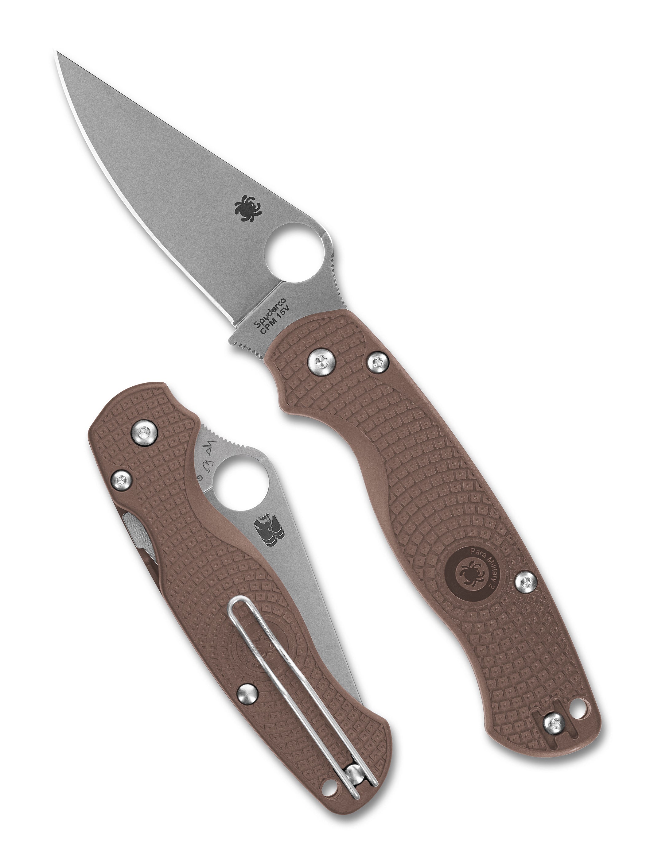 Para Military® 2 Lightweight Brown CPM 15V® Sprint Run® – Spyderco