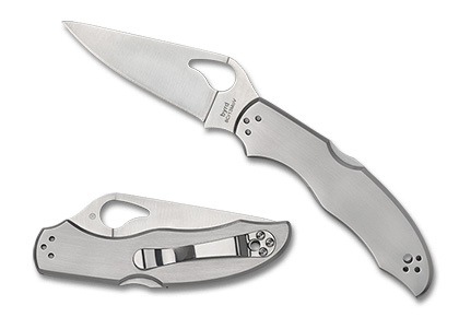 The Harrier  2 Stainless Knife shown opened and closed.
