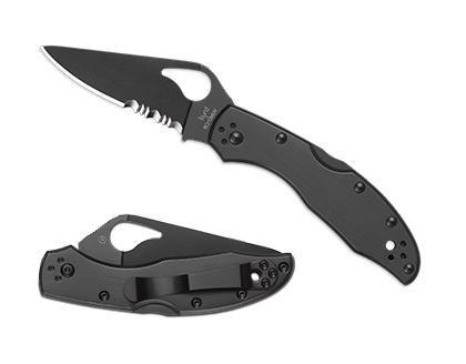 The Meadowlark® 2 Stainless Black Blade shown open and closed