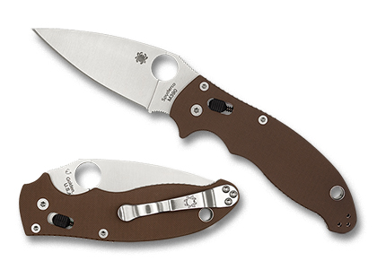 The Manix® 2 Earth Brown G-10 M390 Exclusive shown open and closed