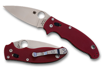 The Manix® 2 Red G-10 CPM 20CV Exclusive shown open and closed