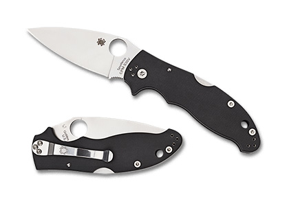 The Manix  Mid Back Lock Fine G-10 Knife shown opened and closed.