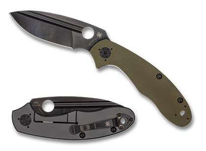The Tuff  OD Green CPM CRU-WEAR Exclusive Knife shown opened and closed.