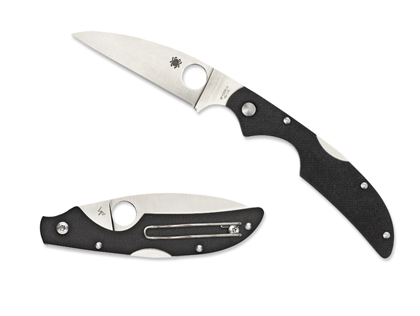 The Kiwi  4 G-10 Black Knife shown opened and closed.