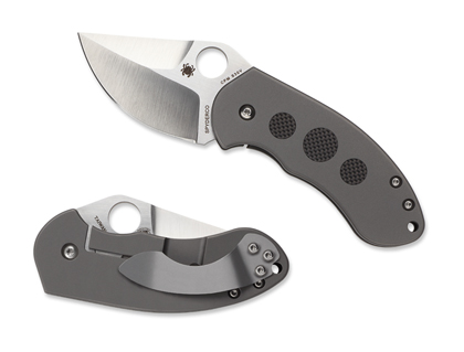 The Burch Chubby  Titanium Knife shown opened and closed.