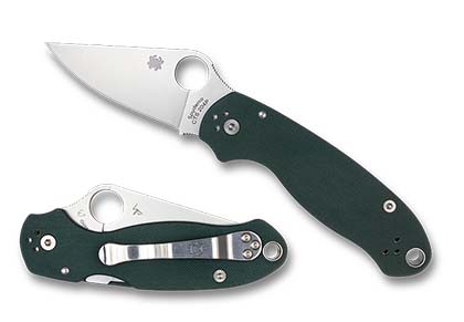 The Para® 3 Forest Green G-10 CTS 204P Exclusive shown open and closed
