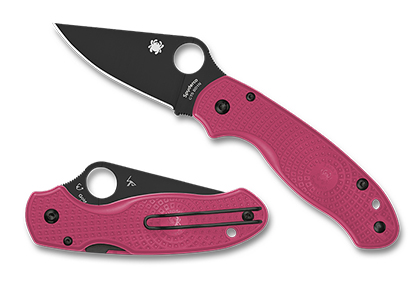 The Para® 3 Lightweight Pink Black Blade shown open and closed