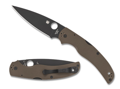 The Native Chief™ Brown G-10 M390 Black Blade Sprint Run shown open and closed