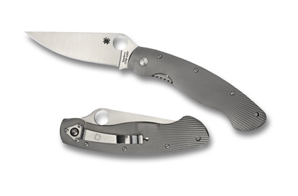 The Military  Model Ti Fluted Knife shown opened and closed.