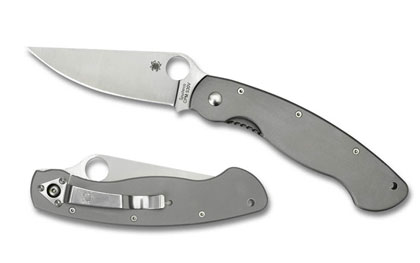 The Military  Model Ti Knife shown opened and closed.