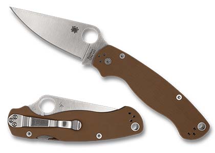 The Para Military® 2 Coyote Brown G-10 CPM 10V Exclusive shown open and closed