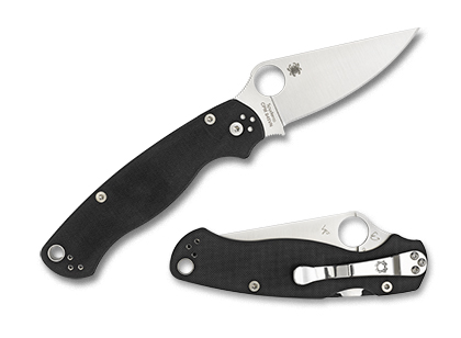 The Para Military® 2 Left Hand G-10 Black shown open and closed