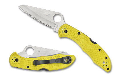 The Salt® 2 FRN Yellow shown open and closed