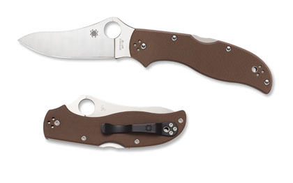The Stretch  2 G-10 Brown ZDP-189 Knife shown opened and closed.