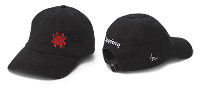 The Hat Bug Black shown open and closed
