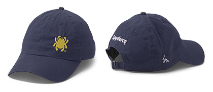 The Hat Bug Blue shown open and closed
