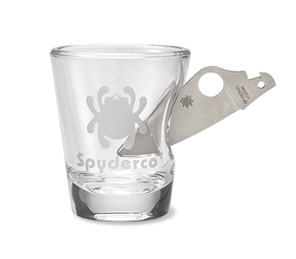 The BenShot® Shot Glass with Ladybug® 3 Blade shown open and closed