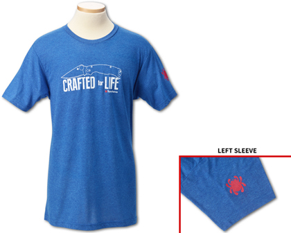 The T-Shirt Blue Men's Crafted For Life® shown open and closed