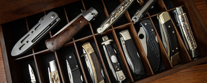 A collection of back lock knives.
