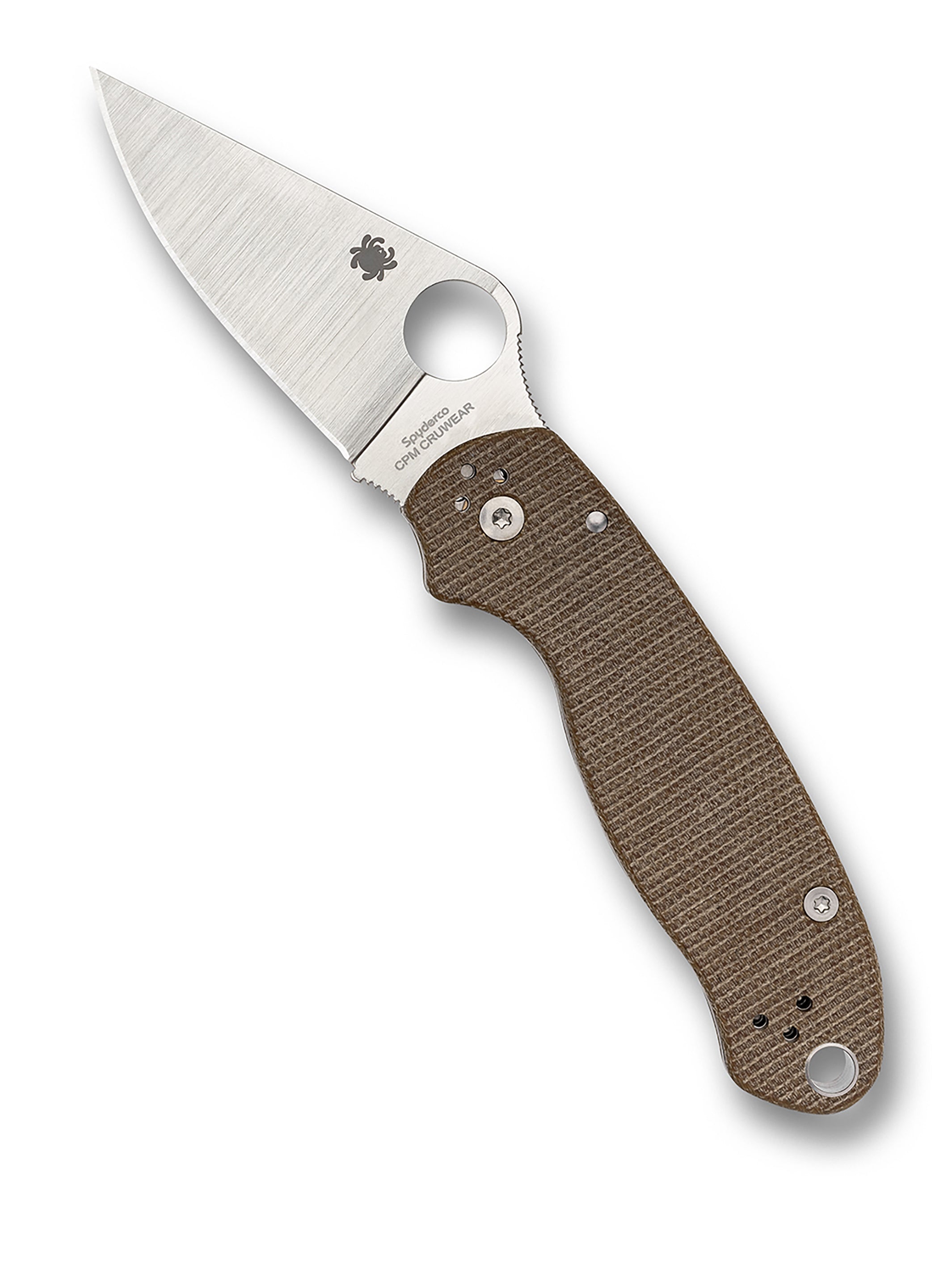 Para® 3 Brown Canvas Micarta® CPM® Cru-Wear® – Spyderco