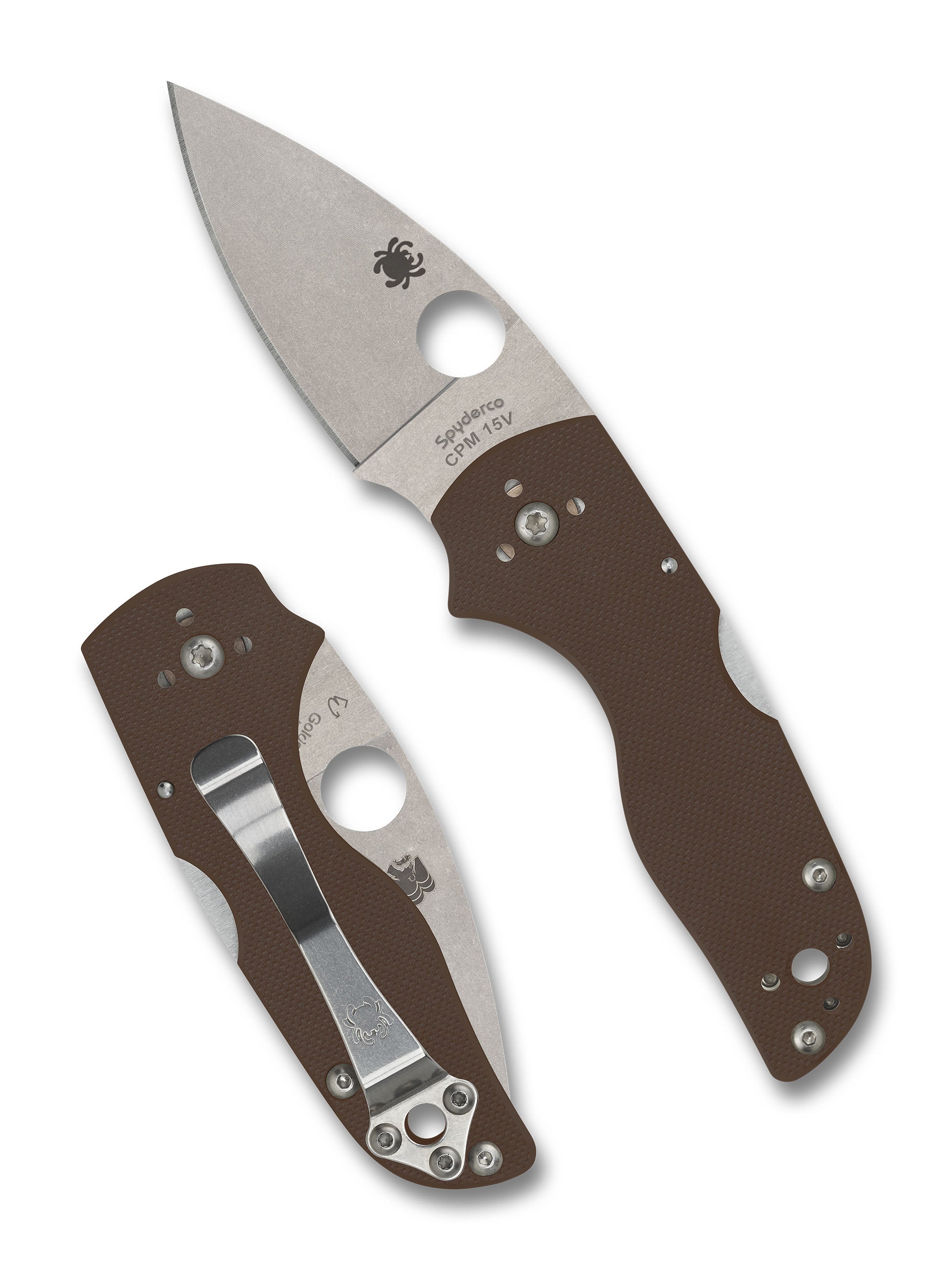 Lil' Native® Mid Back Lock Brown G-10 CPM® 15V® Sprint Run® – Spyderco