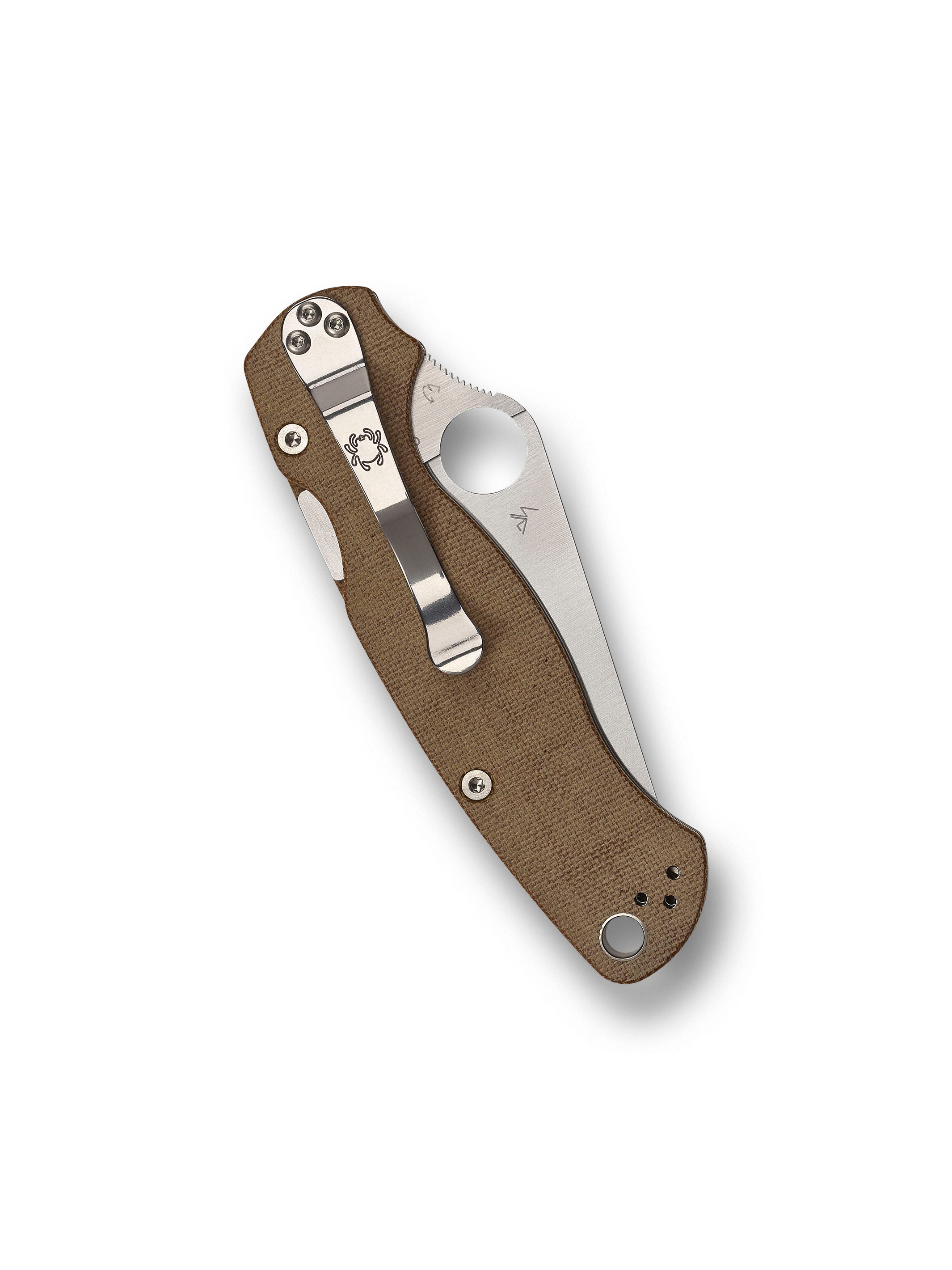 Para Military® 2 Brown Canvas Micarta® CPM® Cru-Wear® – Spyderco