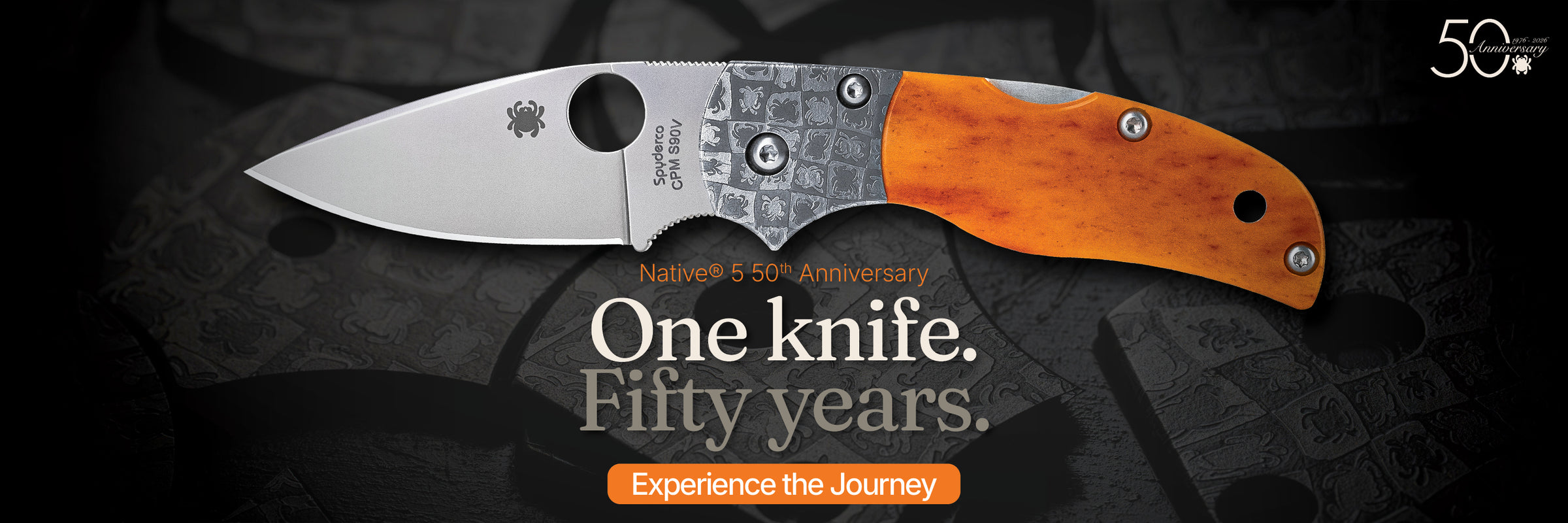 Native 5 50th anniversary. One knife. Fifty years. Experience the journey.