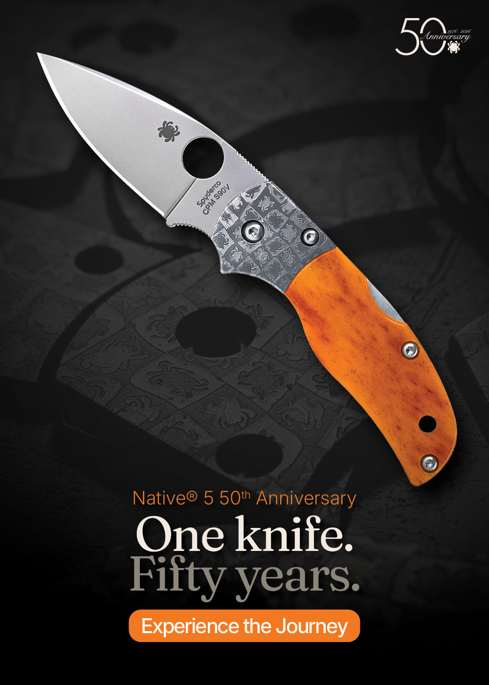Native 5 50th anniversary. One knife. Fifty years. Experience the journey.