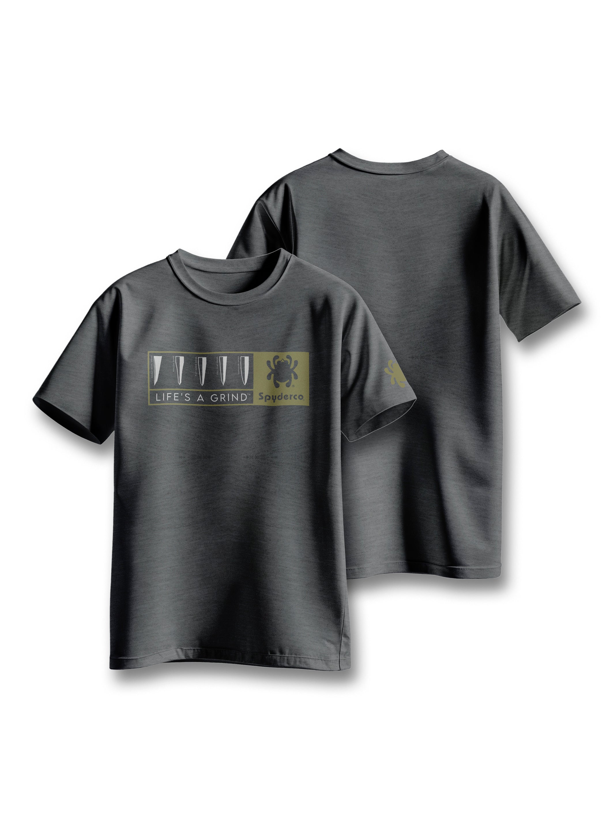 T-Shirt Life's A Grind™ Heather Gray – Spyderco