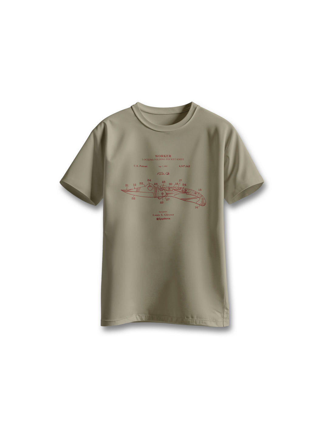 Worker Patent Khaki T-Shirt TS10KHFront