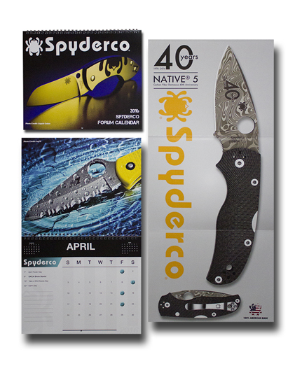 The 2016 Wall Calendar Knife shown opened and closed.