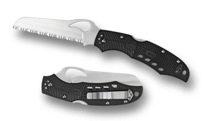 The byrd Cara Cara  Rescue Knife shown opened and closed.