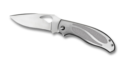 The Catbyrd  Titanium Sprint Run  Knife shown opened and closed.