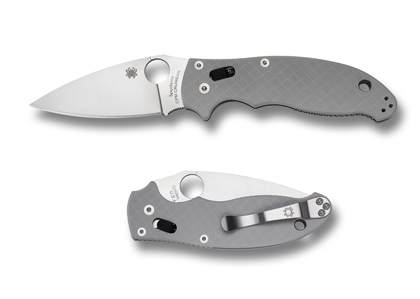 The Manix  2 Gray G-10 Cru-Wear Sprint Run  Knife shown opened and closed.
