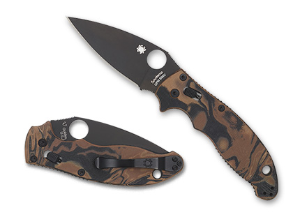 The Manix  2 Burl G-10 CPM S90V Sprint Run  Knife shown opened and closed.