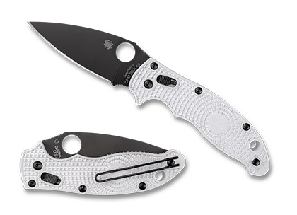 The Manix  2 Lightweight FRCP White CPM REX 45 Knife shown opened and closed.