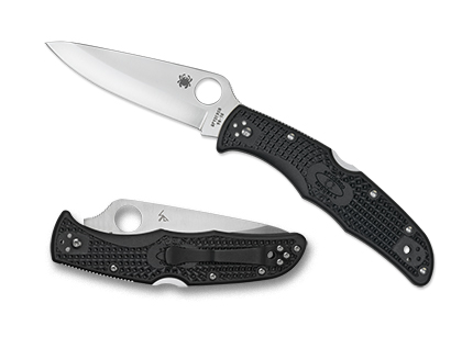 The Endura  4 FRN Black Knife shown opened and closed.