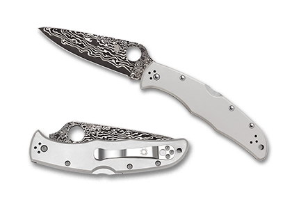 The Endura  4 Ti Damascus Knife shown opened and closed.