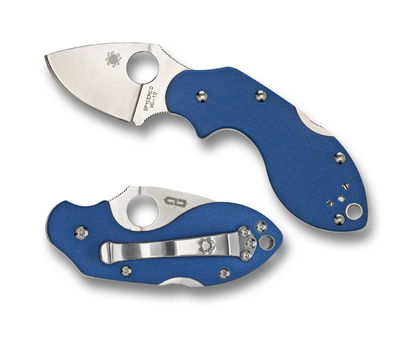 The Lava  Blue G-10 Sprint Run  Knife shown opened and closed.