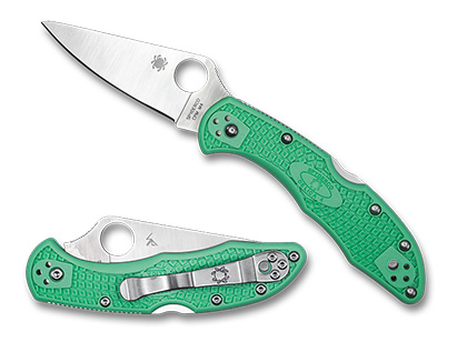 The Delica  4 Mint FRN CPM M4 Exclusive Knife shown opened and closed.