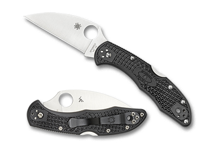 The Delica  4 FRN Wharncliffe Knife shown opened and closed.