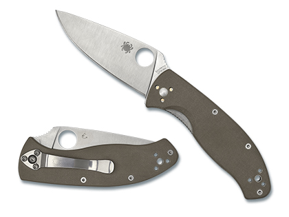 The Tenacious  Brown G-10 CPM M4 Knife shown opened and closed.