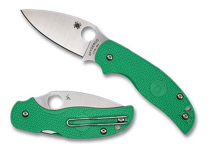 The Sage  5 Mint Green FRN CPM M4 Exclusive Knife shown opened and closed.