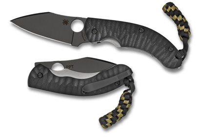 The Perrin PPT  Black Sprint Run  Knife shown opened and closed.