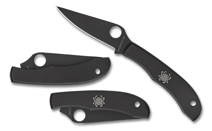 The HoneyBee  Black Knife shown opened and closed.