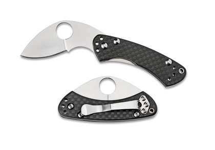 The Spyderco Balance Carbon Fiber by Ed Schempp Knife shown opened and closed.