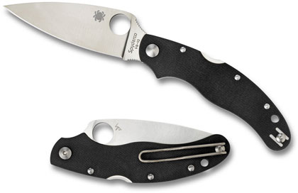 The Caly  3 5 Black G-10 Knife shown opened and closed.