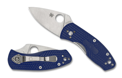 The Ambitious  Lightweight Blue CPM S35VN Knife shown opened and closed.